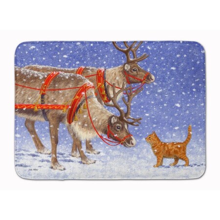 Carolines Treasures Reindeer and Cat Machine Washable Memory Foam Mat ASA2174RUG
